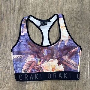 Women's Floral Sports Bra - Purple